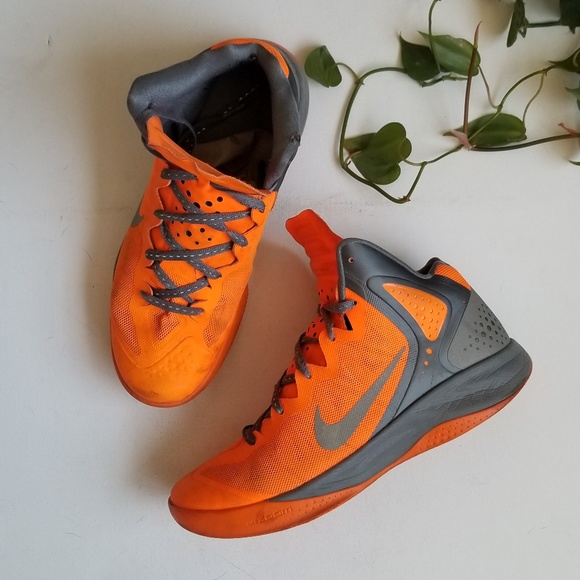 orange and black nike high tops